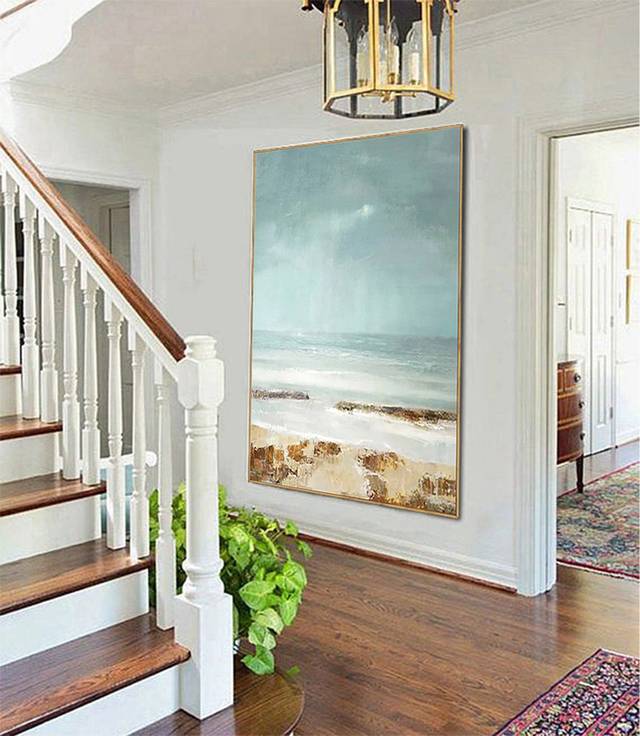 You Original Coastal Sunset Abstract Canvas Wall Art N7LEN
